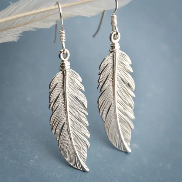 Beaded Feather Earrings